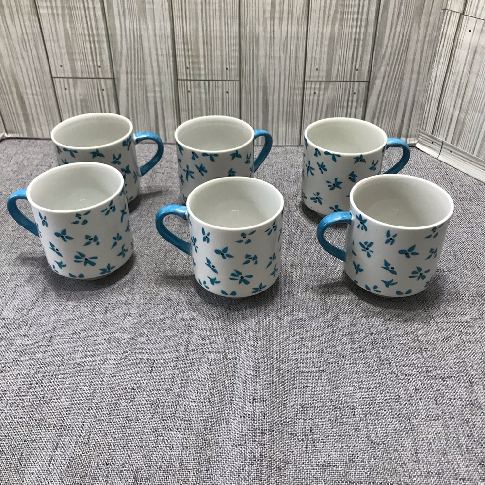 Vintage set of 6 Gloria Vanderbilt Everlasting Coffee Mugs